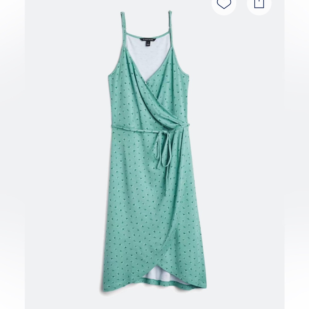 41 Hawthorn Green Sheath Faux Wrap Midi Dress Spaghetti Strap